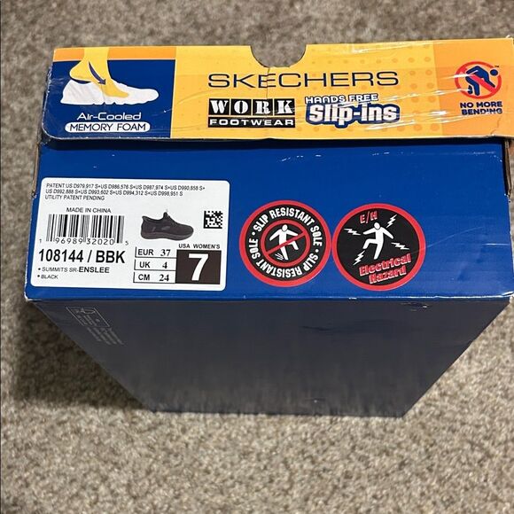 Skechers Black Slip-Ins with Air-Cooled Memory Foam, Work Footwear. Size 7 NWT - Picture 9 of 9